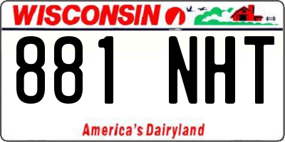 WI license plate 881NHT