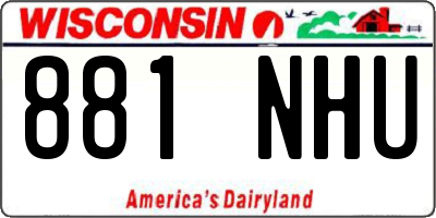 WI license plate 881NHU