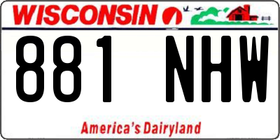 WI license plate 881NHW
