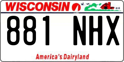 WI license plate 881NHX