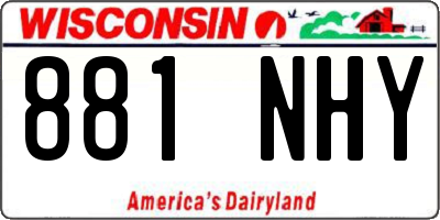 WI license plate 881NHY