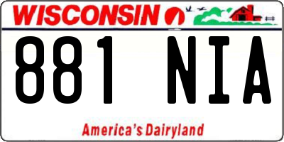 WI license plate 881NIA