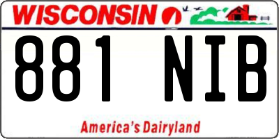 WI license plate 881NIB