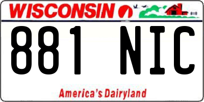 WI license plate 881NIC