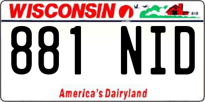WI license plate 881NID