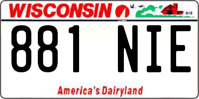 WI license plate 881NIE