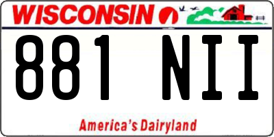 WI license plate 881NII