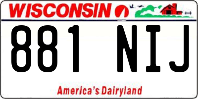 WI license plate 881NIJ