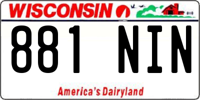 WI license plate 881NIN
