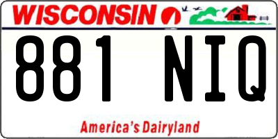 WI license plate 881NIQ