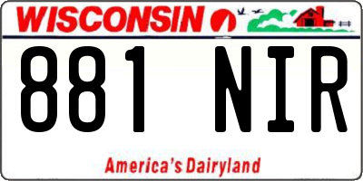 WI license plate 881NIR