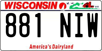 WI license plate 881NIW