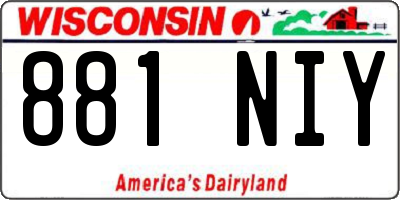 WI license plate 881NIY