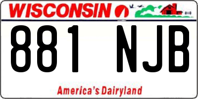 WI license plate 881NJB