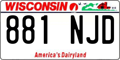 WI license plate 881NJD