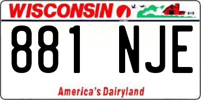 WI license plate 881NJE