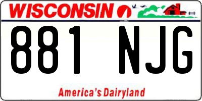 WI license plate 881NJG