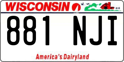 WI license plate 881NJI