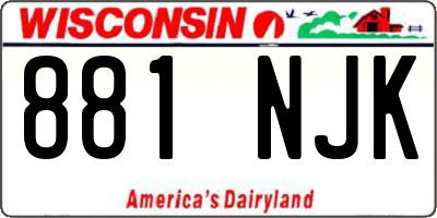 WI license plate 881NJK