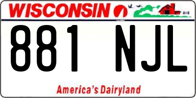 WI license plate 881NJL