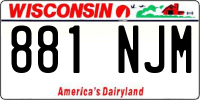 WI license plate 881NJM