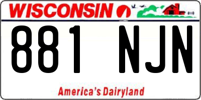 WI license plate 881NJN