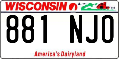 WI license plate 881NJO
