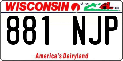 WI license plate 881NJP