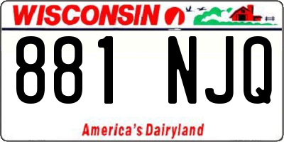 WI license plate 881NJQ