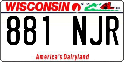 WI license plate 881NJR