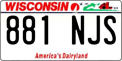 WI license plate 881NJS