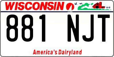 WI license plate 881NJT