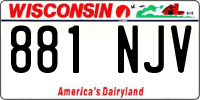 WI license plate 881NJV