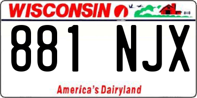 WI license plate 881NJX
