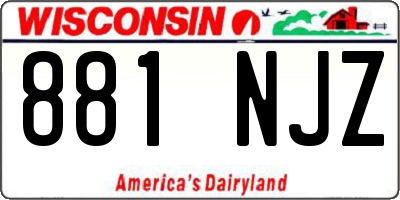 WI license plate 881NJZ