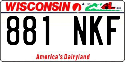 WI license plate 881NKF