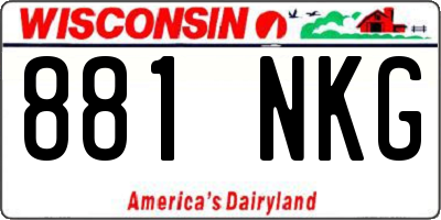 WI license plate 881NKG