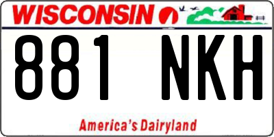 WI license plate 881NKH
