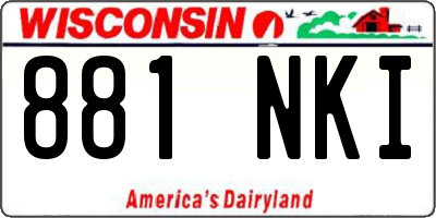 WI license plate 881NKI