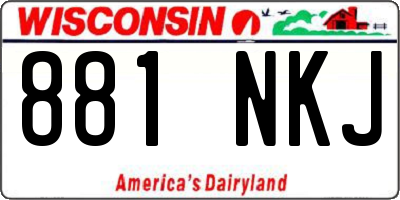 WI license plate 881NKJ