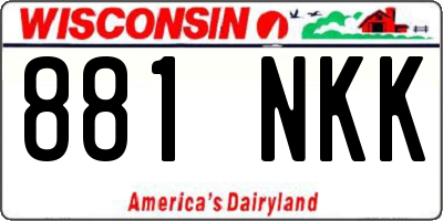 WI license plate 881NKK