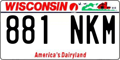 WI license plate 881NKM