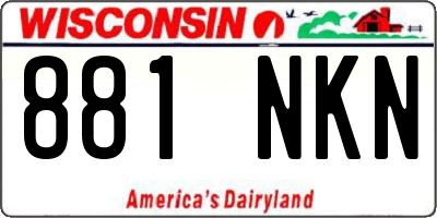 WI license plate 881NKN