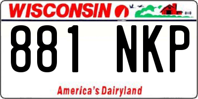 WI license plate 881NKP