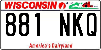 WI license plate 881NKQ