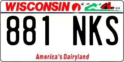 WI license plate 881NKS