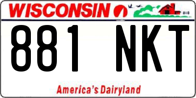 WI license plate 881NKT