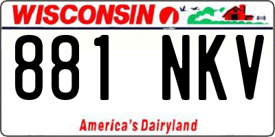 WI license plate 881NKV