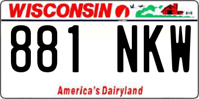 WI license plate 881NKW