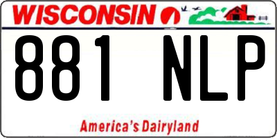WI license plate 881NLP